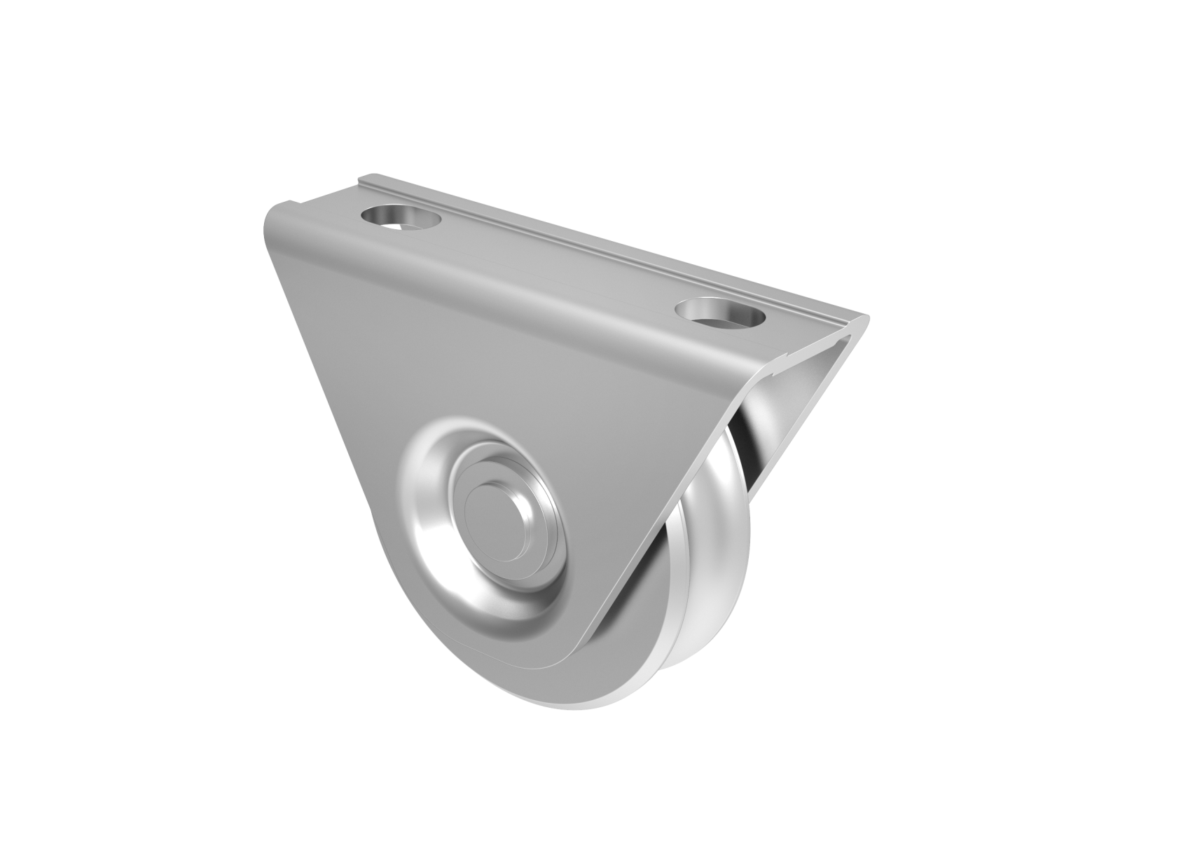 Schiebetorrolle Stahl verzinkt Ø 78 mm mit U-Rille und Aussenstuetzplatte 300 kg-89-11H31U80C-A.4