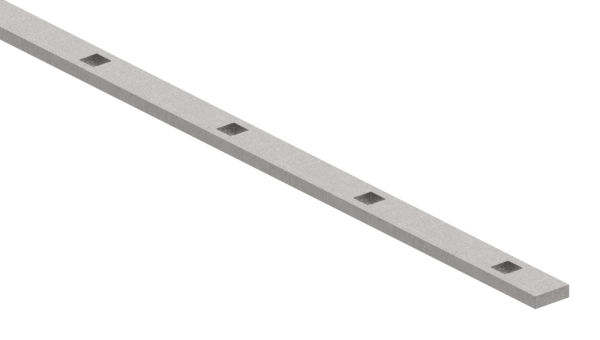 Flacheisen gelocht Laenge- 2000 mm 16 Lochungen Stahl -Roh- S235JR-30-1674-2M.8