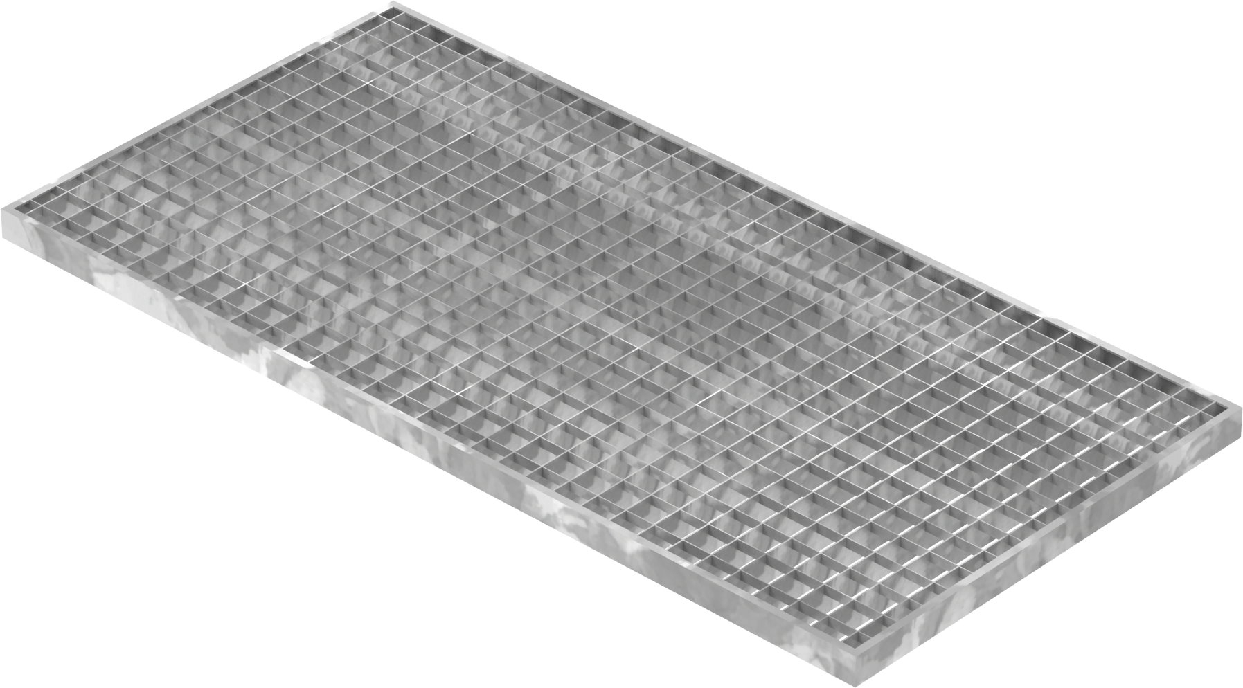 Lichtschachtrost Baunormrost - Masse-  490x990x30 mm 30-30 mm - aus S235JR -St37-2- im Vollbad feuerverzinkt-23-49993030.7