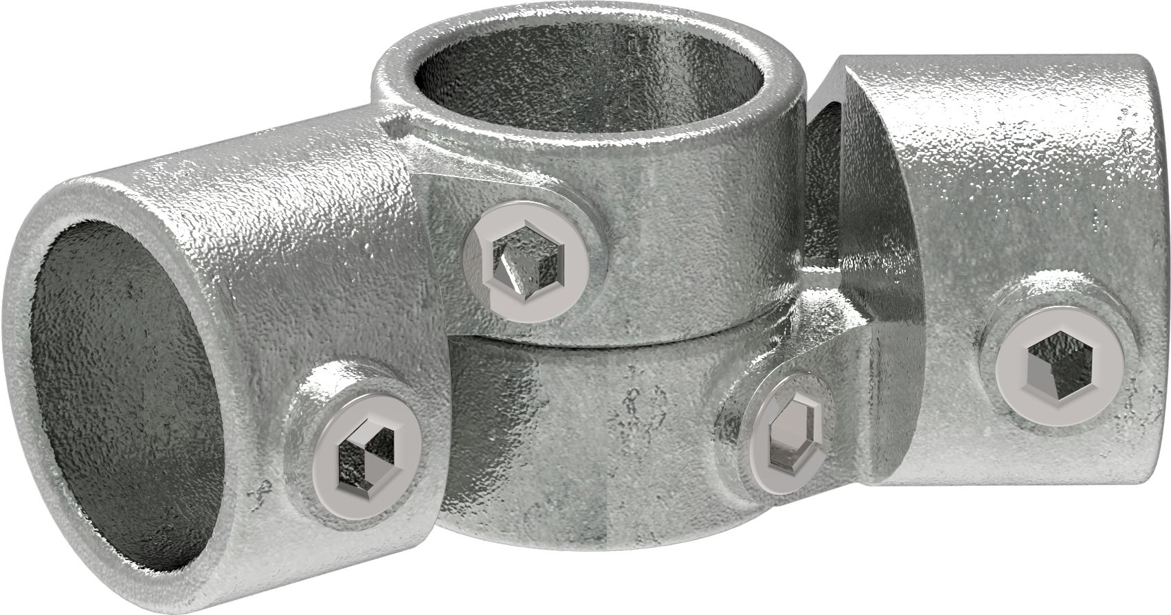 Rohrverbinder Winkelgelenk verstellbar Ø 26-9 – 60-3 mm - Temperguss verzinkt - 148-148