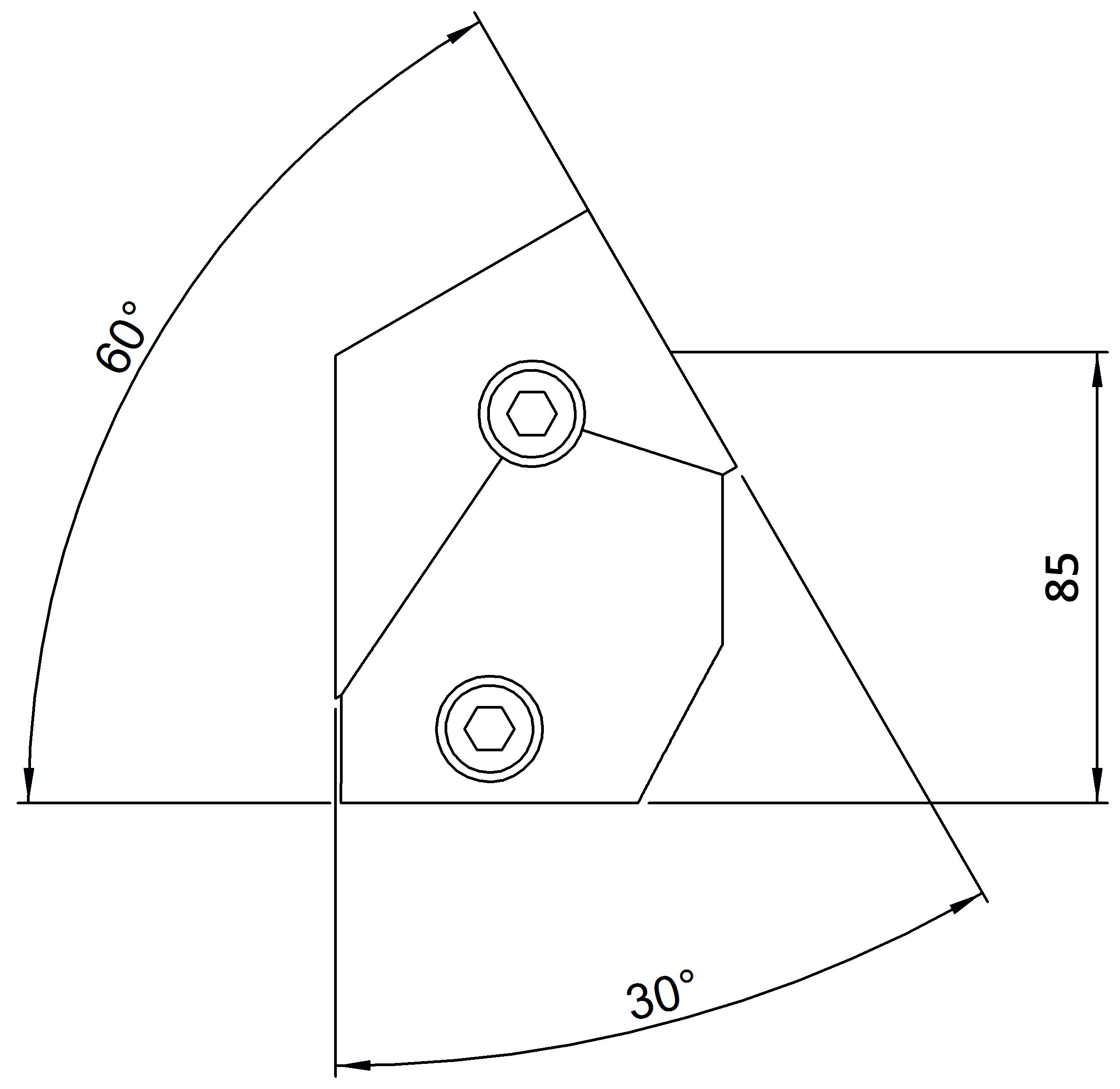 Rohrverbinder T-Stueck kurz 30-60° Ø 42-4 mm -1 1-4- - Temperguss verzinkt - 129C42-129C42