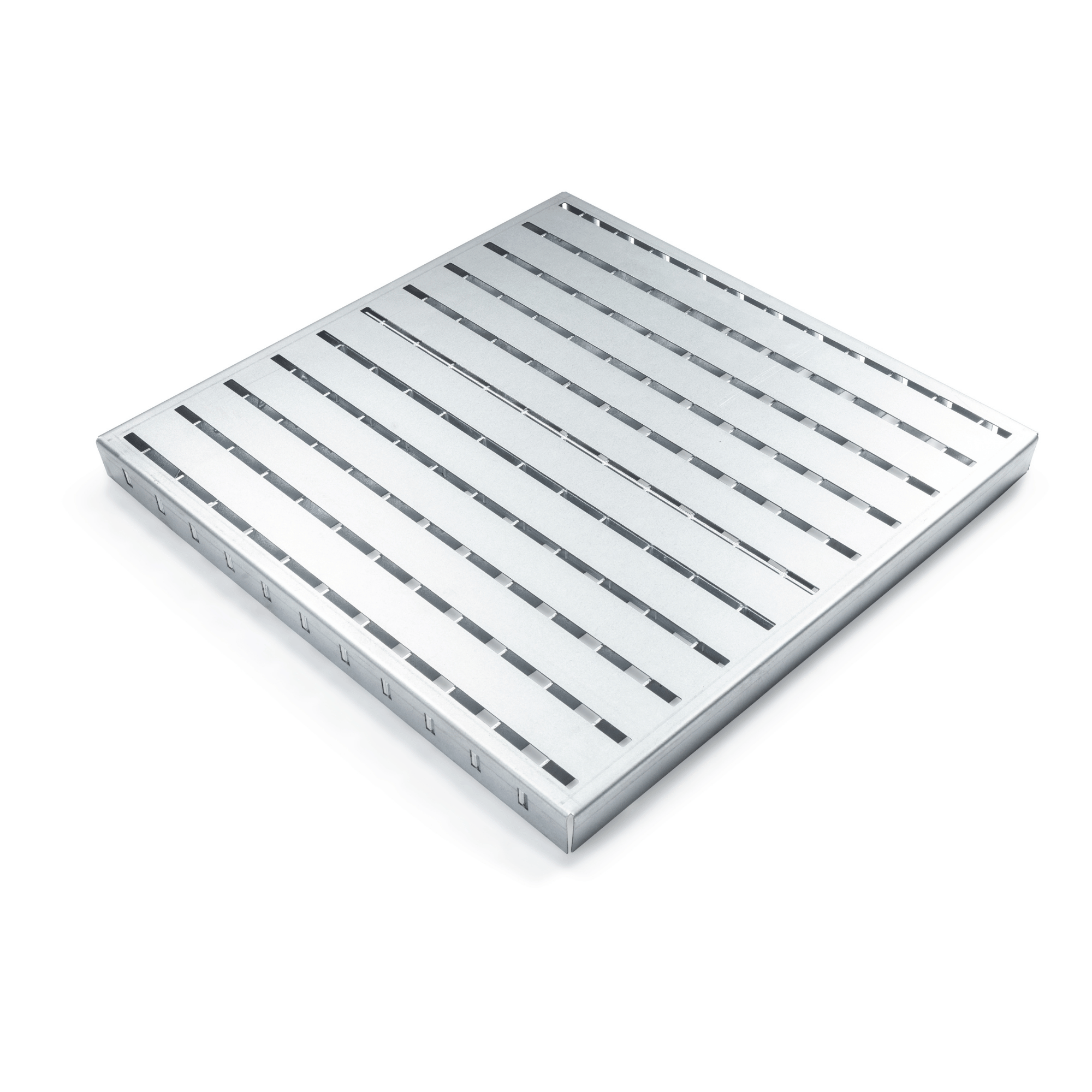 Barfussrost 1000 × 250 mm- verzinkt – Sockelabdeckung fuer Hausumrandung - Tragstab 25-2 mm-22-SEPGRATE-10025252.BARF