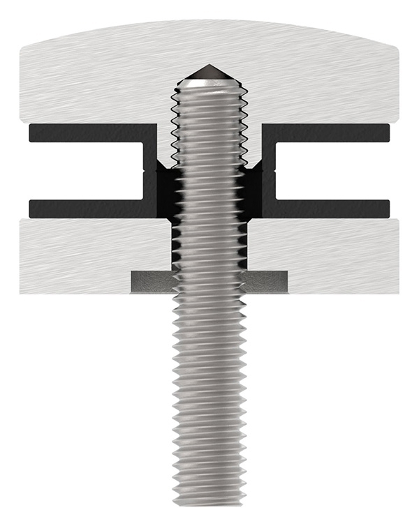 Glaspunkthalter Edelstahl V2A Ø 40 mm flach – Punkthalter-10-5041.4