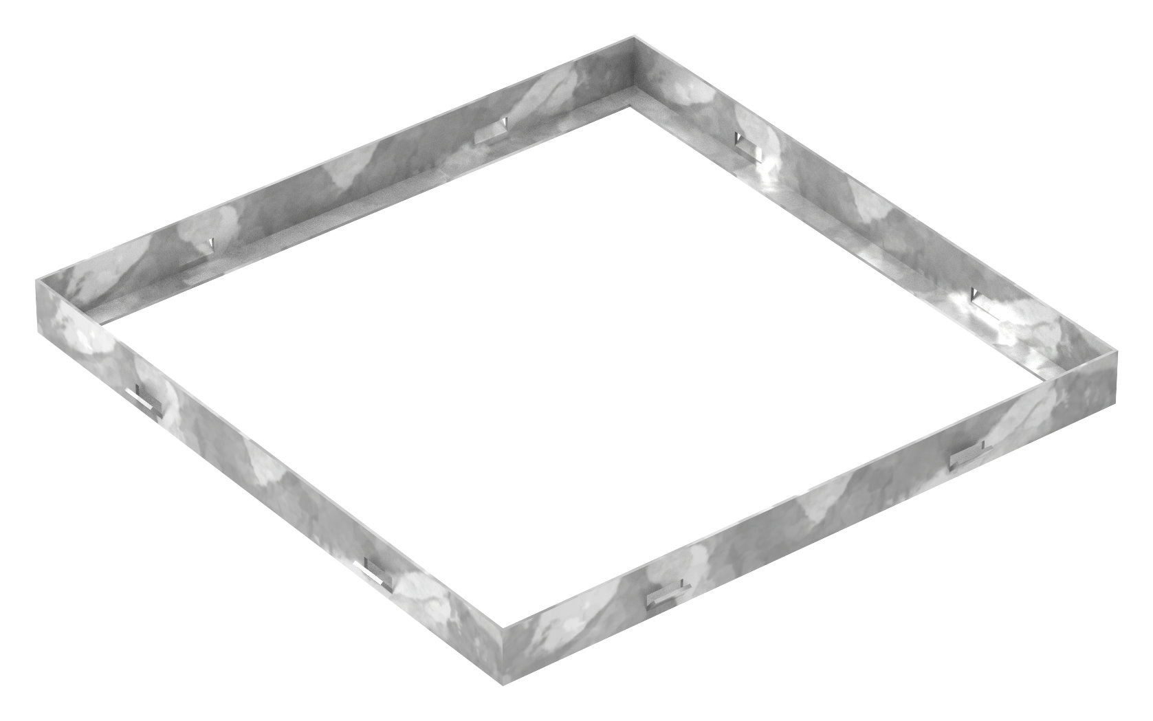 Zarge - Masse- 400x400x33 mm - fuer Rosthoehe 30 mm - aus S235JR -St37-2- bandverzinkt-23-404030.7