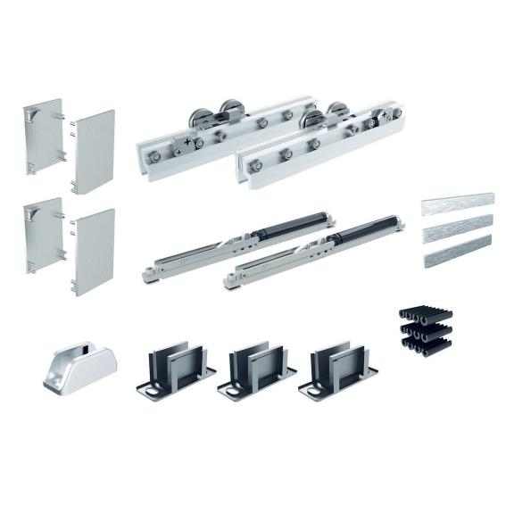 Glastuer Schiebetuer System Oberfuehrung AL- 3000mm- Softstop- 8-12mm Glas-89-11GSALP8106NESET-A.4