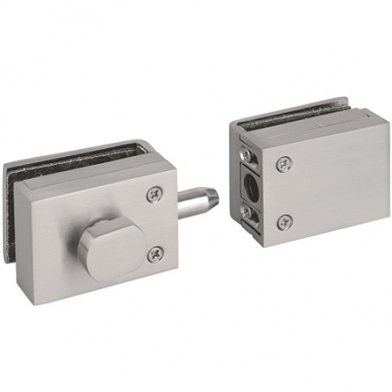 WC Glastuerschloss ZAMAK gebuerstet fuer 10-12mm Glas Klemmmontage-89-11GS304D204S-A.4