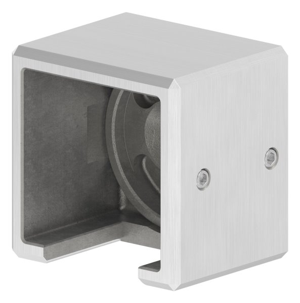 Wandbefestigung Edelstahl V4A fuer Quadratnutrohr 40x40 mm rechts-88-1160397-V4A.R