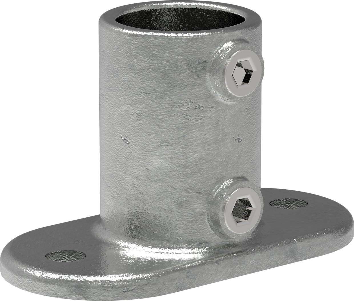 Rohrverbinder - Fussplatte oval - 132 - 26-9 mm - 60-3 mm - 3-4- - 2- - Feuerverzinkt u. Elektrogalvanisiert-132