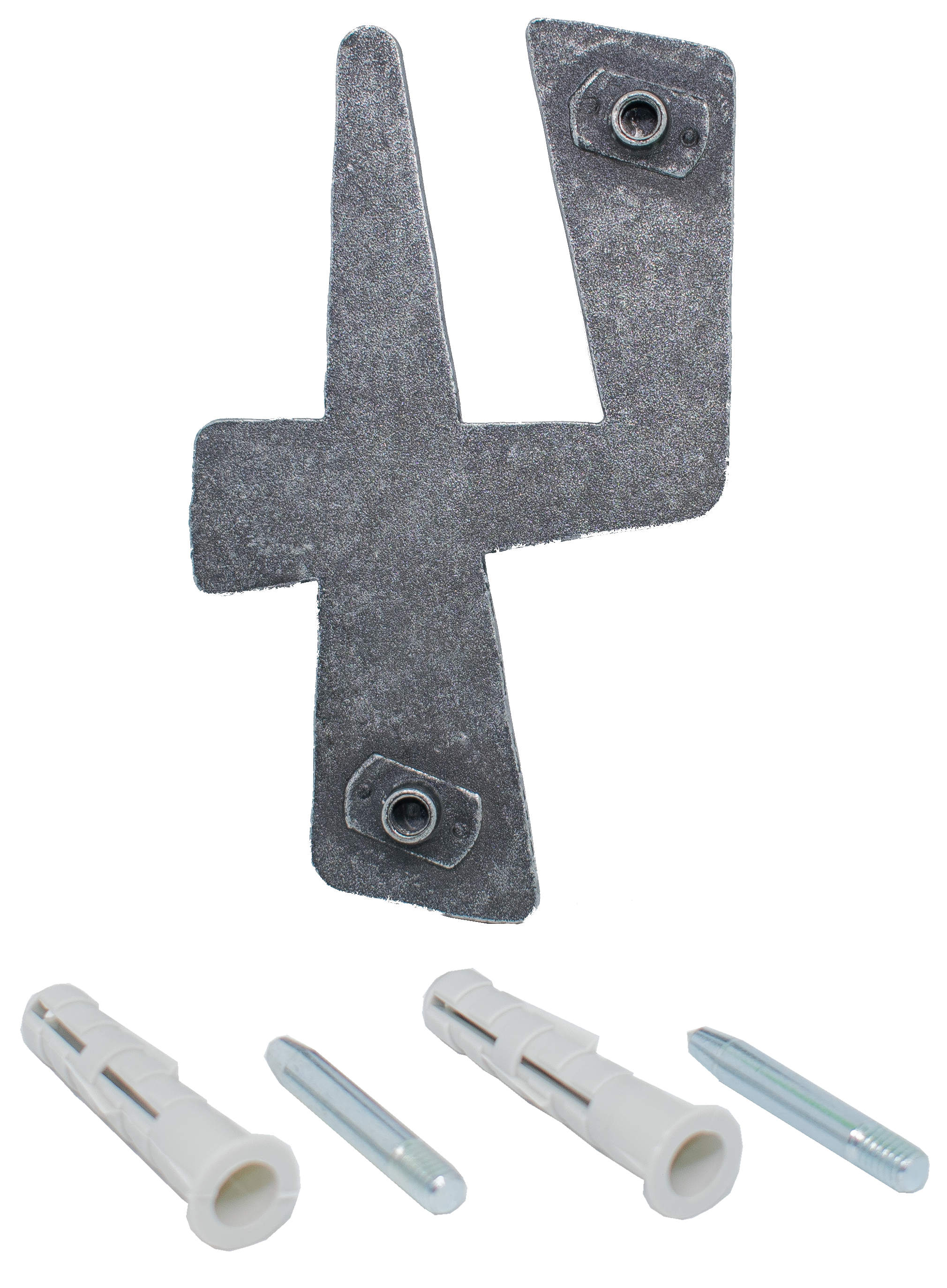 Hausnummer 4 - Abmessung 12x8 cm - Material 4 mm gehaemmert - Stahl -Roh- S235JR-30-3114.8