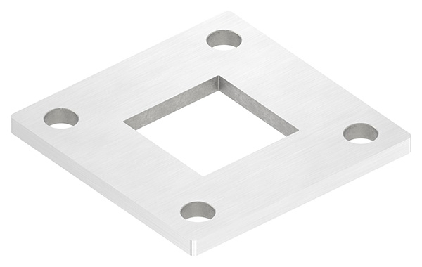 Ankerplatte Masse- 92 x 92 x 6 mm mit Zentrierbohrung- 40-2 x 40-2 mm V2A-11-2210.4
