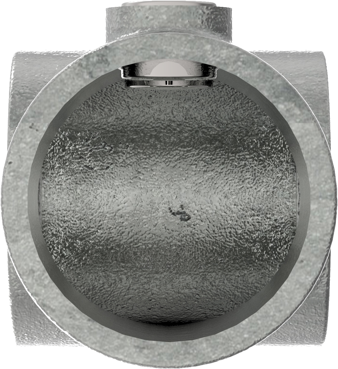 Rohrverbinder - T-Stueck kurz - 101D48-C42 - 48-3 mm; 42-4 mm - 1 1-2-; 1 1-4- - Feuerverzinkt u. Elektrogalvanisiert-101D48-C42