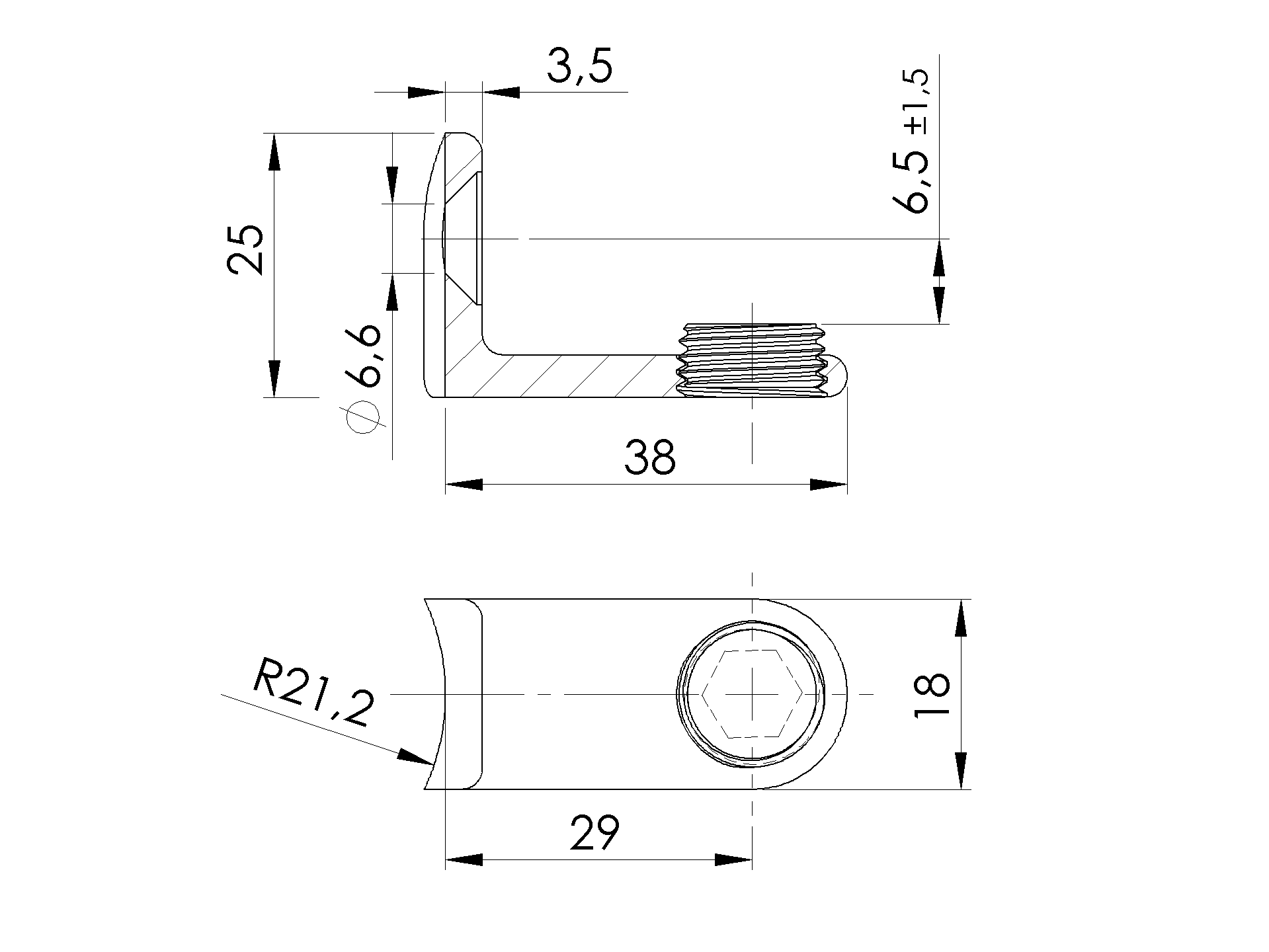 Glasauflage V2A fuer Rohr Ø 42-4 mm geschliffen-89-11A1003042-A.4