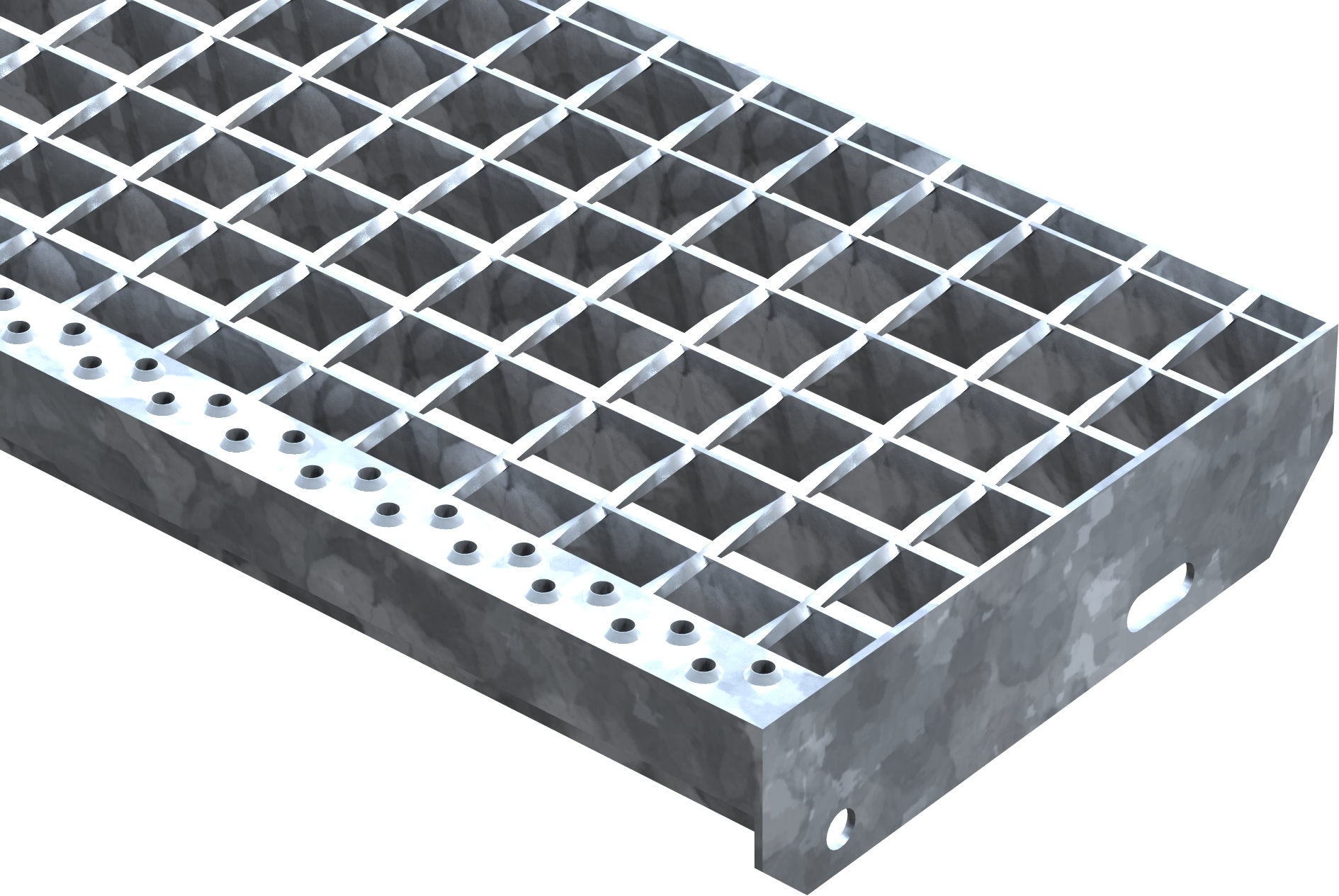 Schweisspressroststufe Metallstufe 700x270 mm Masche 34-38 mm Tragstab 30-2 mm S235JR feuerverzinkt-25-702730302.7