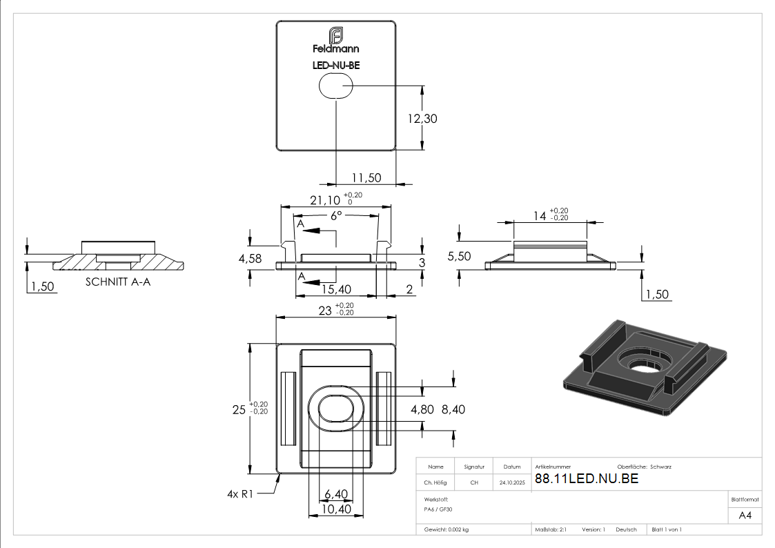 LED-Nutrohr Befestigung PA GF30 10er-Set fuer Traegerprofil-88-11LED-NU.BE