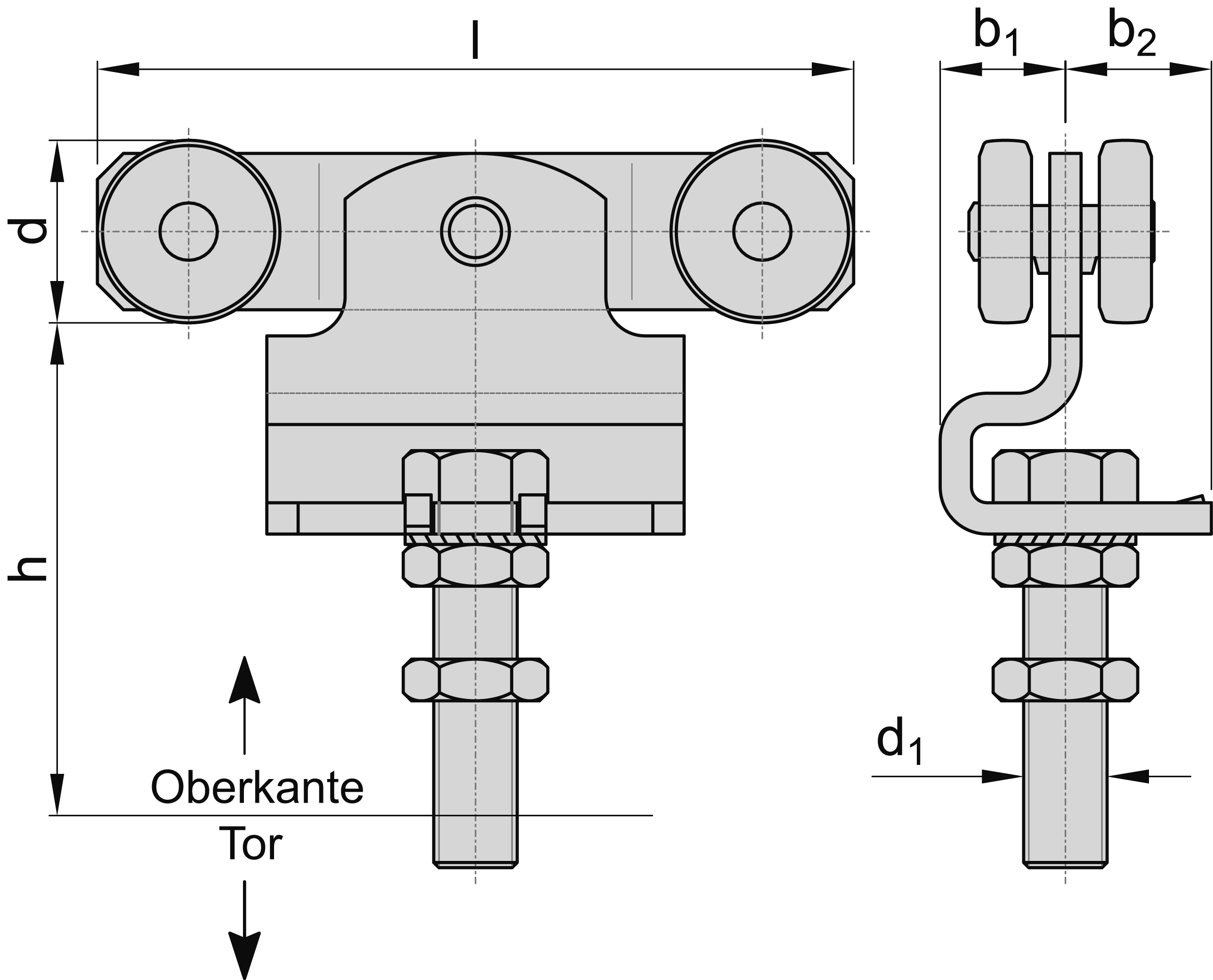 Doppelrolle Schiebetor MEA Gr- 2 verzinkt Ø 35 mm bis 400 kg 10336420-60-0091.7