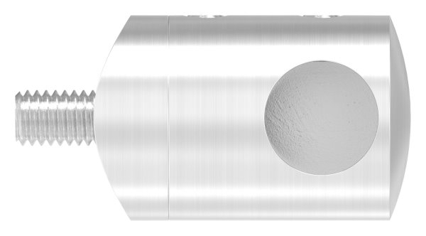 Querstabhalter V2A Edelstahl – Anschluss 33-7 mm fuer Rundstaebe 12 mm mit Sackloch Abschluss rechts inkl- Schrauben-11-1029.4