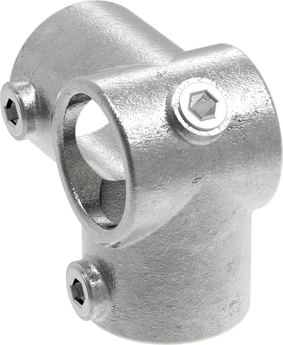 Rohrverbinder - Eckstueck durchgehend - 116B34 - 33-7 mm - 1- - Feuerverzinkt u. Elektrogalvanisiert-116B34