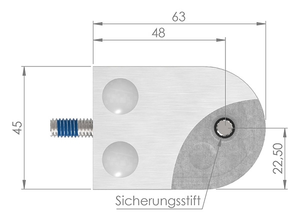 Glasklemme 63x45x28 mm AbZ fuer Anschluss Ø 33-7 mm V2A-10-2233ABZ.4