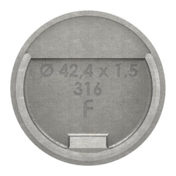 Endkappe - flache Ausfuehrung - fuer Nutrohr Ø 42-4 mm - V4A-12-2300.1