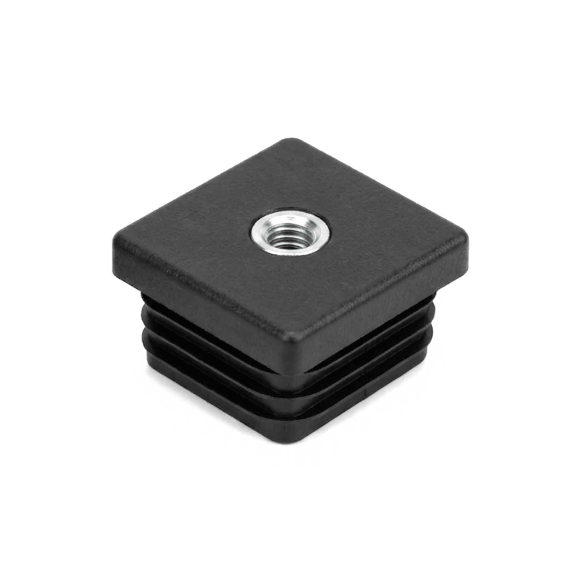 Einsteckbuchse mit M10 fuer Quadratrohr 25x25x2 mm- Schwarz-J-2510.S