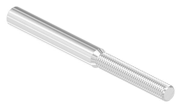 Gewindeterminal mit Aussengewinde - Linksgewinde - Fuer Seil von Ø 3 mm bis Ø 8 mm - V2A-11.2965