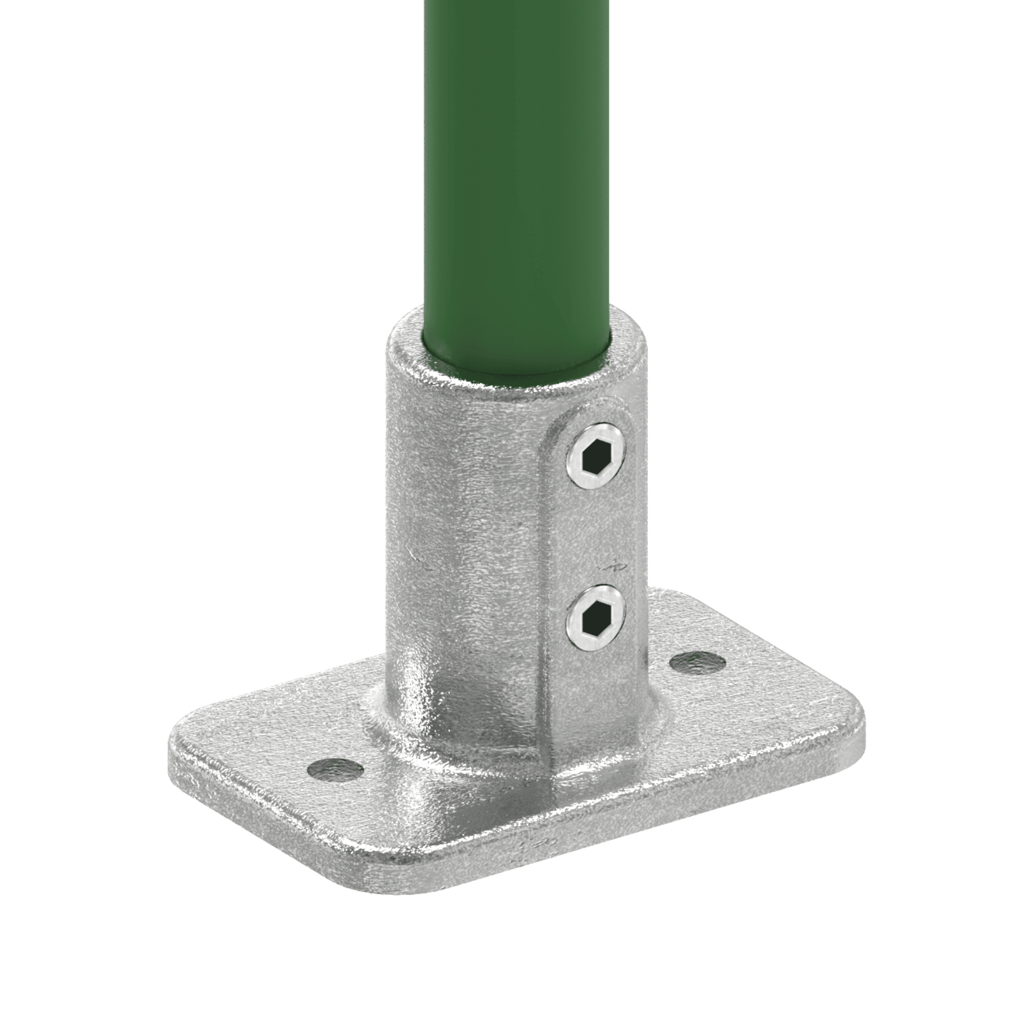 Rohrverbinder - Fussplatte rechteckig - 132KFC42 - 42-4 mm - 1 1-4- - Feuerverzinkt u. Elektrogalvanisiert-132KFC42