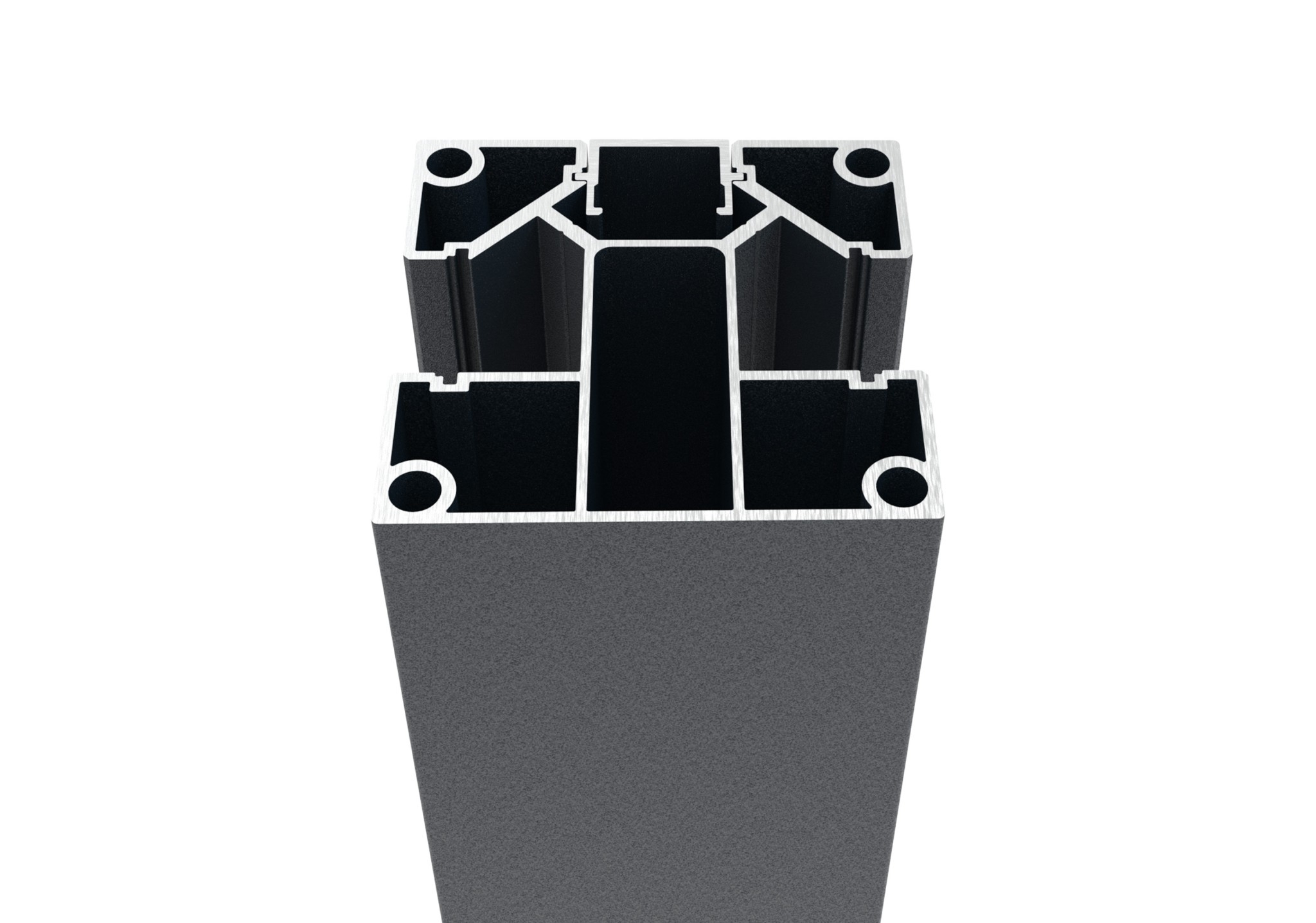 Zaunpfosten Aluminium 70x70 mm 2-0 m Anthrazit RAL 7016 fuer 20 mm Fuellungen-89.FGPRO70X702000R7016