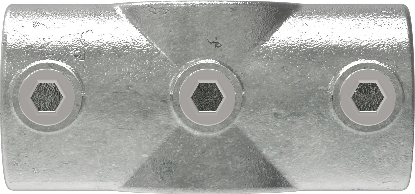 Rohrverbinder Kreuzstueck durchgehend Ø 60-3 mm -2- - Temperguss verzinkt - 119E60-119E60