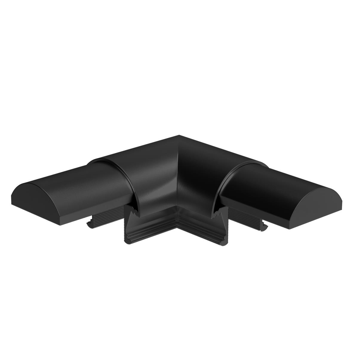 Eckverbinder 90° Aluminium Ø 50 mm fuer Glasmontage mit LED-Nut schwarz-89-11AL6313050LEDSEB-A.4