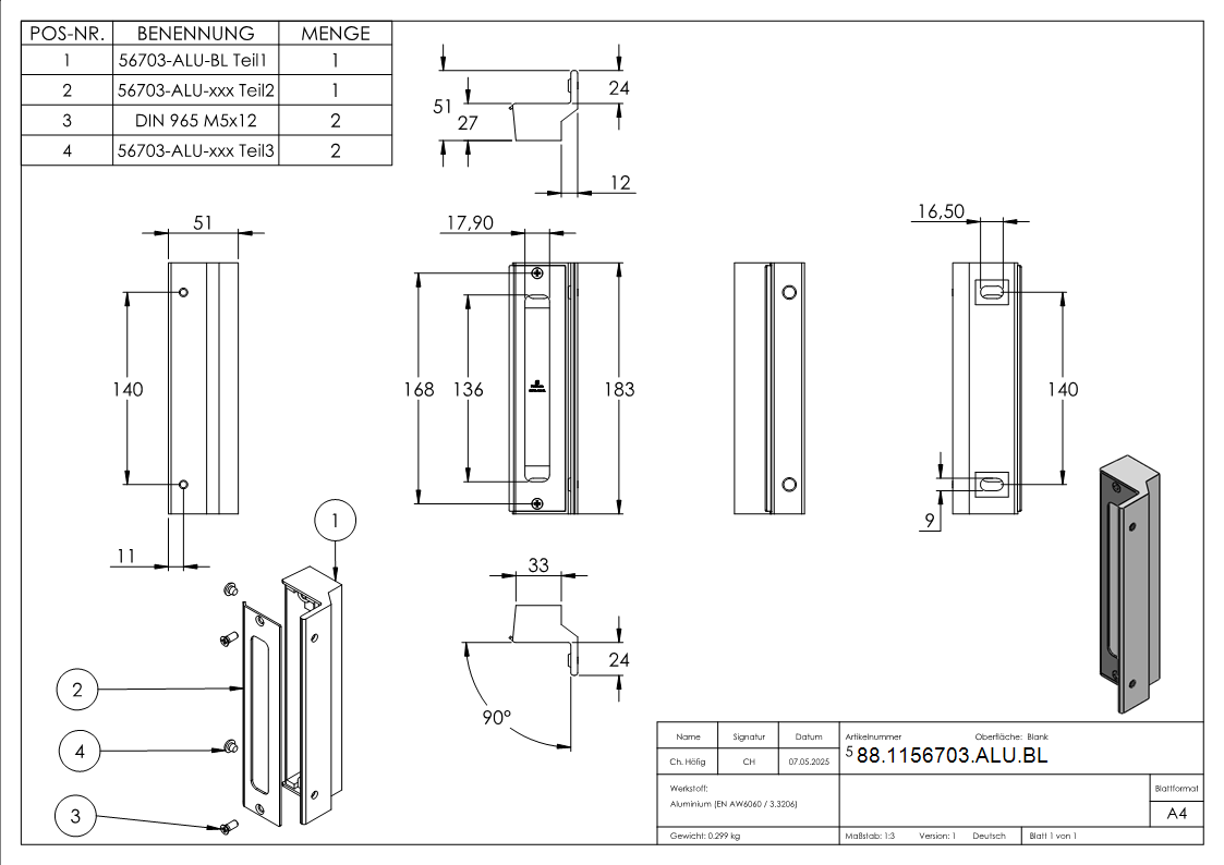Anschlag fuer Gittertorschloss GTS 2- blank-88-1156703-ALU.BL