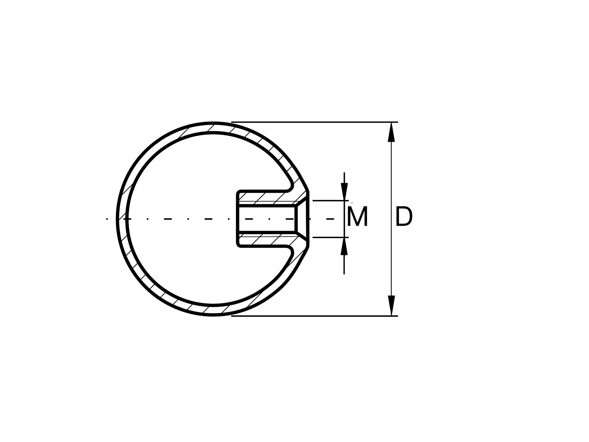 Endkappe Kugel Edelstahl AISI 304 D 150 mm M10 geschliffen hohl-89-11A0220150-A.4
