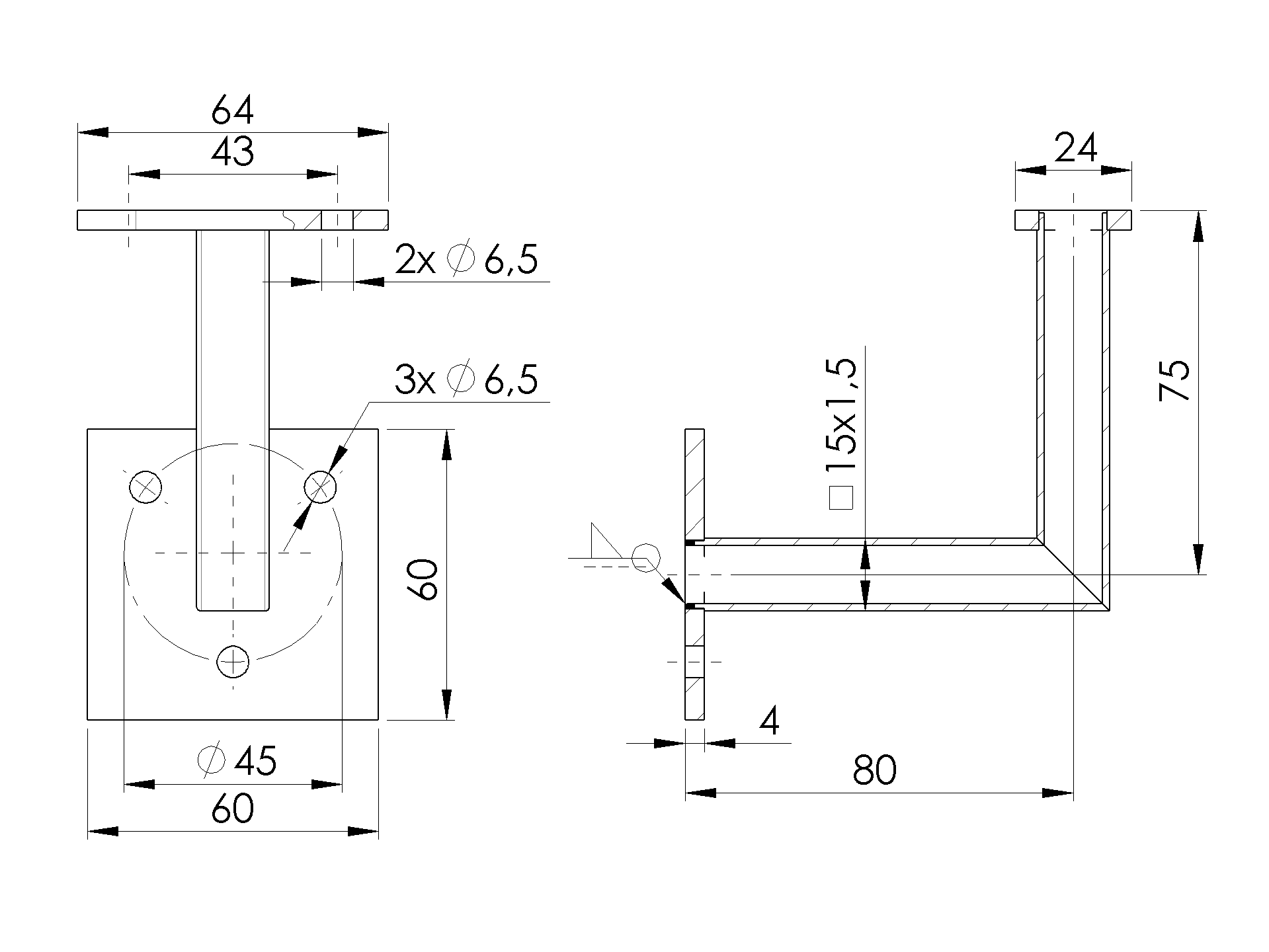 Handlaufhalter V2A geschliffen fuer LED-Beleuchtung-89-11A4111000LED-A.4