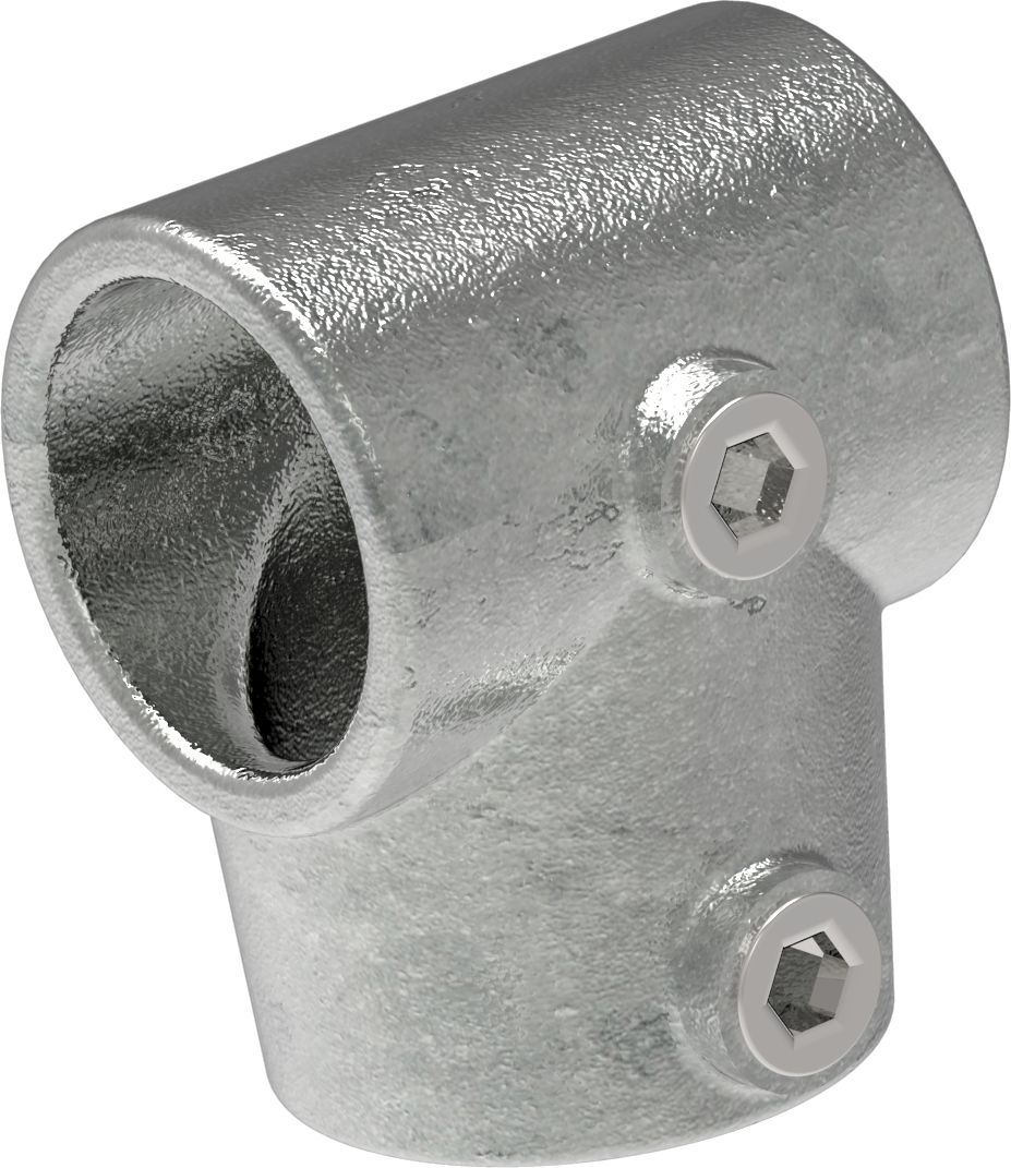 Rohrverbinder T-Stueck kurz verstellbar 0-11° Ø 33-7 mm -1- - Temperguss verzinkt - 153B34-153B34