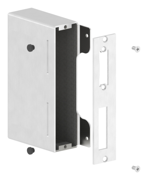 Gegenkasten Edelstahl V2A fuer 40 mm Schlosskasten geschliffen Korn 240 zum Anschweissen-88-1159302-240.40
