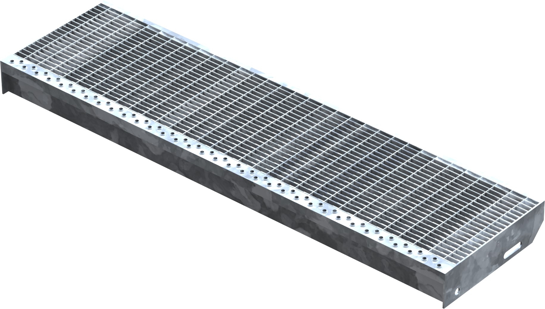 Gitterroststufe Treppenstufe Masse- 1000x270 mm 30-10 mm S235JR -St37-2- im Vollbad feuerverzinkt-40-1002731.7