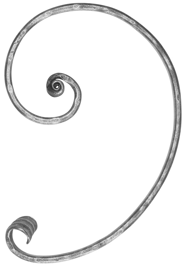 Meisterbarock - Masse- 205x285 mm - Material- 16x8 mm - Stahl S235JR- roh-30-1787.8