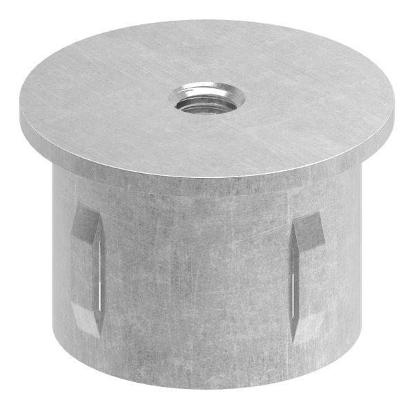 Stahlstopfen - mit M8 - flach - fuer Rohr Ø 42-4 x 3-0-3-5 mm - Stahl -Roh- S235JR-30-2967.8