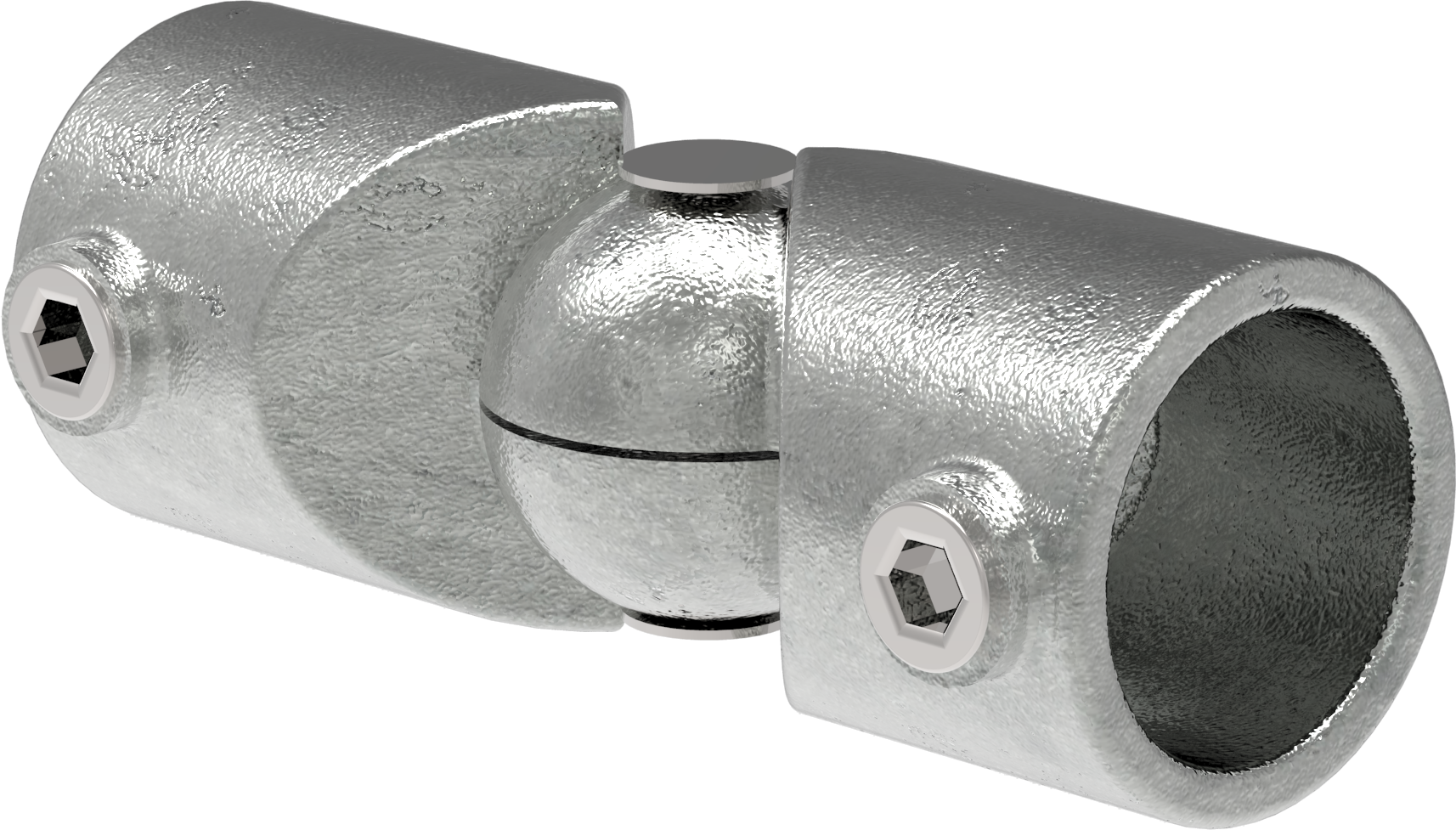 Rohrverbinder Eckstueck verstellbar Ø 33-7 mm -1- - Temperguss verzinkt - 125HB34-125HB34