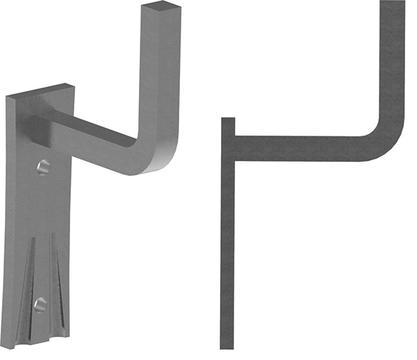 Handlaufhalter - mit Ronde 105x40x4 mm - zum Anschweissen - Stahl S235JR- roh-30-1409.8
