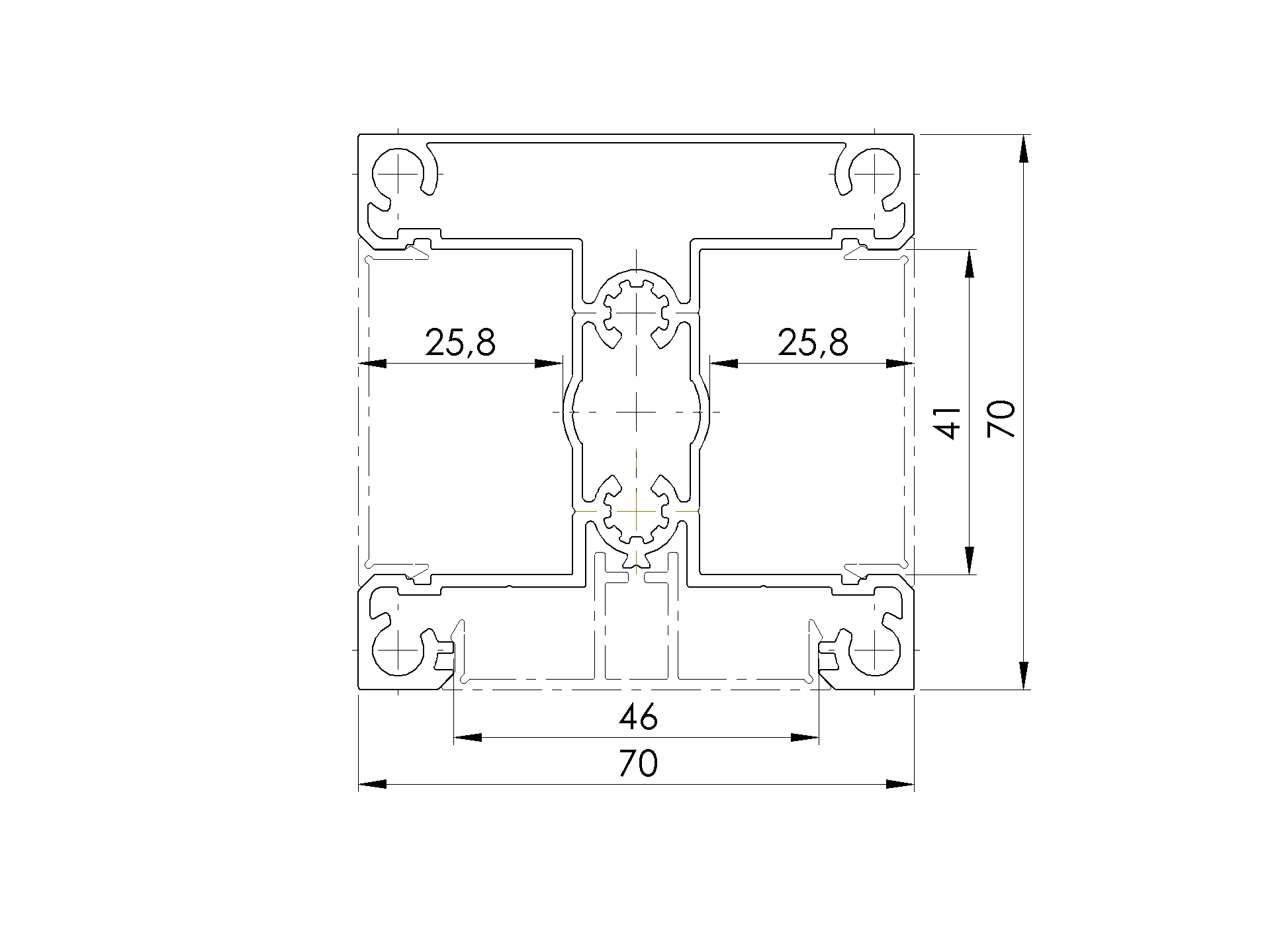 Zaunpfosten Aluminium 70 x 70 mm 6 m Anthrazit RAL 7016 fuer 40 mm Fuellungen-89.FGFP70X706000R7016