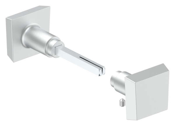 Alu-Tuerknopfpaar -quadratisch- mit Drueckerstift-12-3018.6