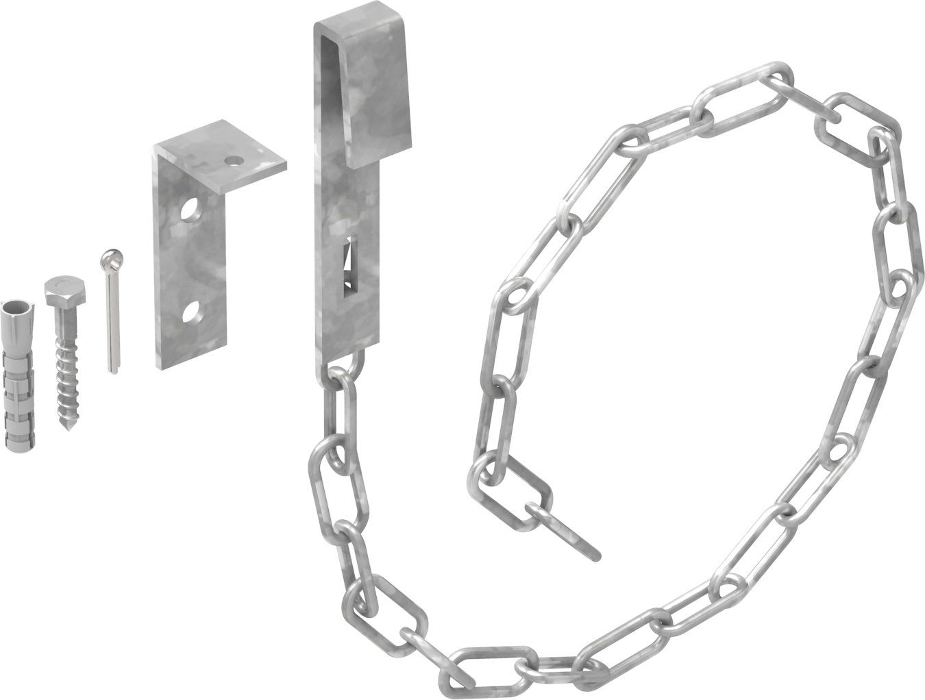 1 Paar Sicherheitsketten fuer Gitterroste MW 30-30 mm aus St37 feuerverzinkt-26-S-KETTE.7