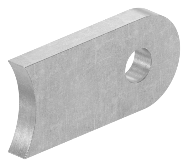 Anschweisslasche Stahl roh 50 x 25 x 6 mm Rundloch Ø 9 mm fuer Rohr Ø 42-4 mm-88-1154110-ST-42.25