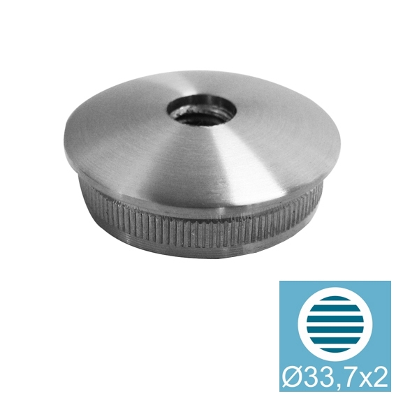 Endkappe Edelstahl AISI 304 D 33-7x2-0 mm mit Gewinde M8-89-11A5735233R-A.4