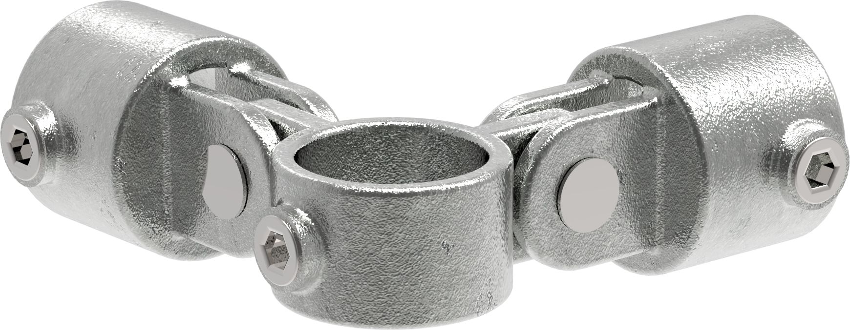 Rohrverbinder Gelenkstueck doppelt 90° Ø 33-7 mm -1- - Temperguss verzinkt - 168B34-168B34