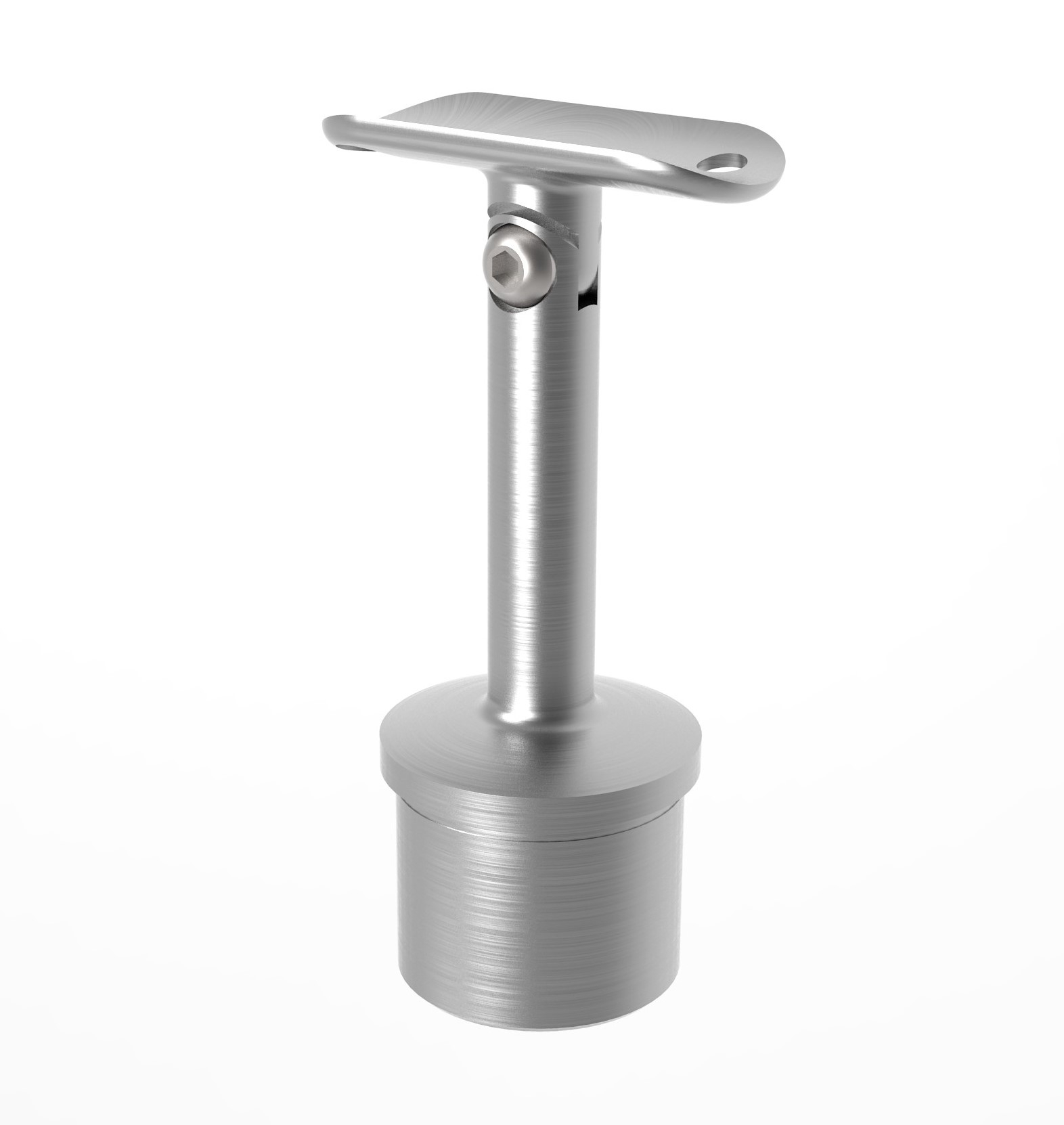Handlaufhalter Edelstahl AISI 316 fuer Pfosten D42-4x2 mm Handlauf D42-4 mm Schliff-89-11A140718242-A.4