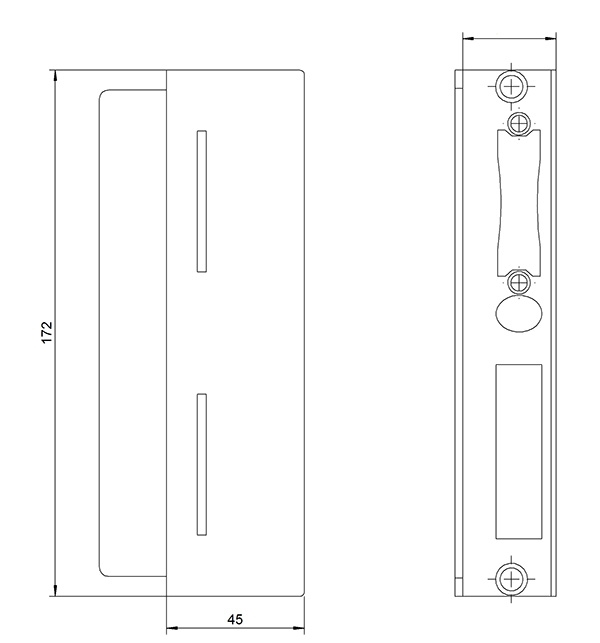 Schliesskasten Stahl S235 fuer 40 mm Schlosskasten zum Anschweissen- V2A Schliessblech-30-3220.8