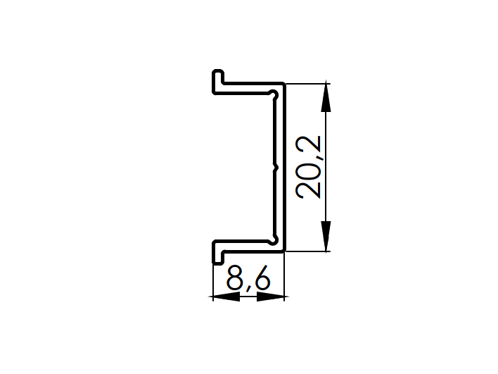Distanz-Abdeckleiste Aluminium 20x8 mm 20 mm Anthrazit RAL 7016-89-11FGPC20X820R7016-A.4