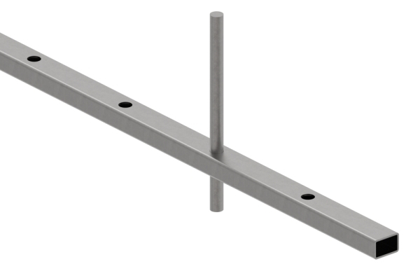 Rechteckrohr Stahl roh 30 x 20 x 2 mm- L = 3000 mm- Loecher Ø 12 mm Abstand 132 mm-88-1169900.132