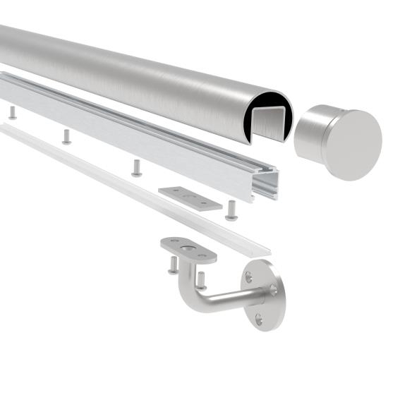 Handlauf-Set V2A Ø 42-4 mm fuer LED-Beleuchtung geschliffen-89.A6920042LED5000S1